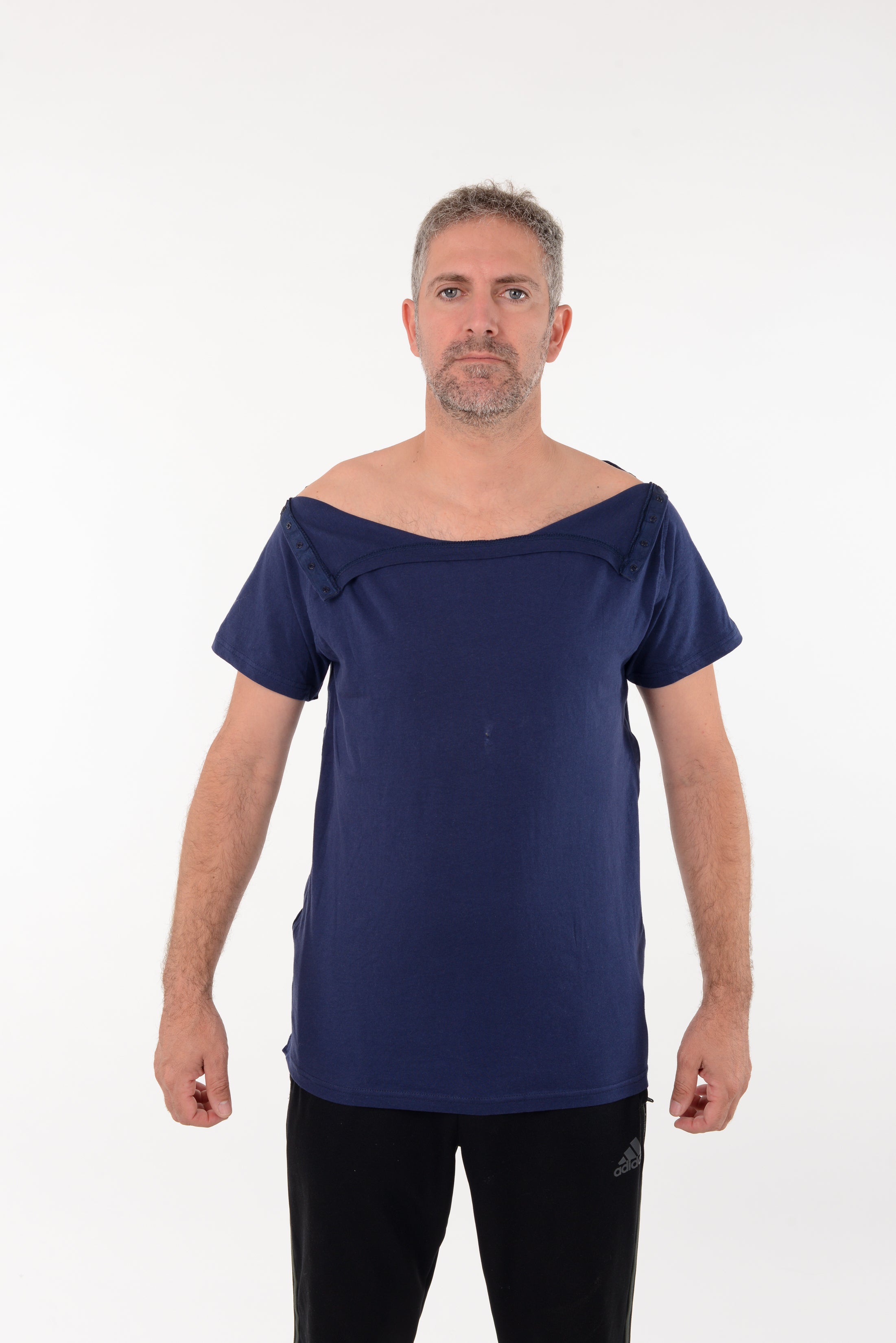 Post Surgery Recovery Tshirt Snap Open TearAway Shirt